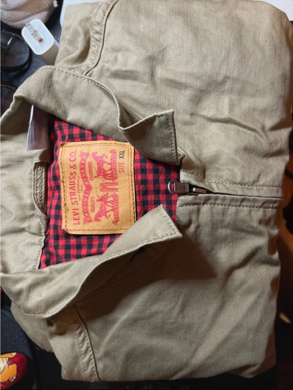 Levi's Flannel Lined Canvas Utility Jacket Khaki